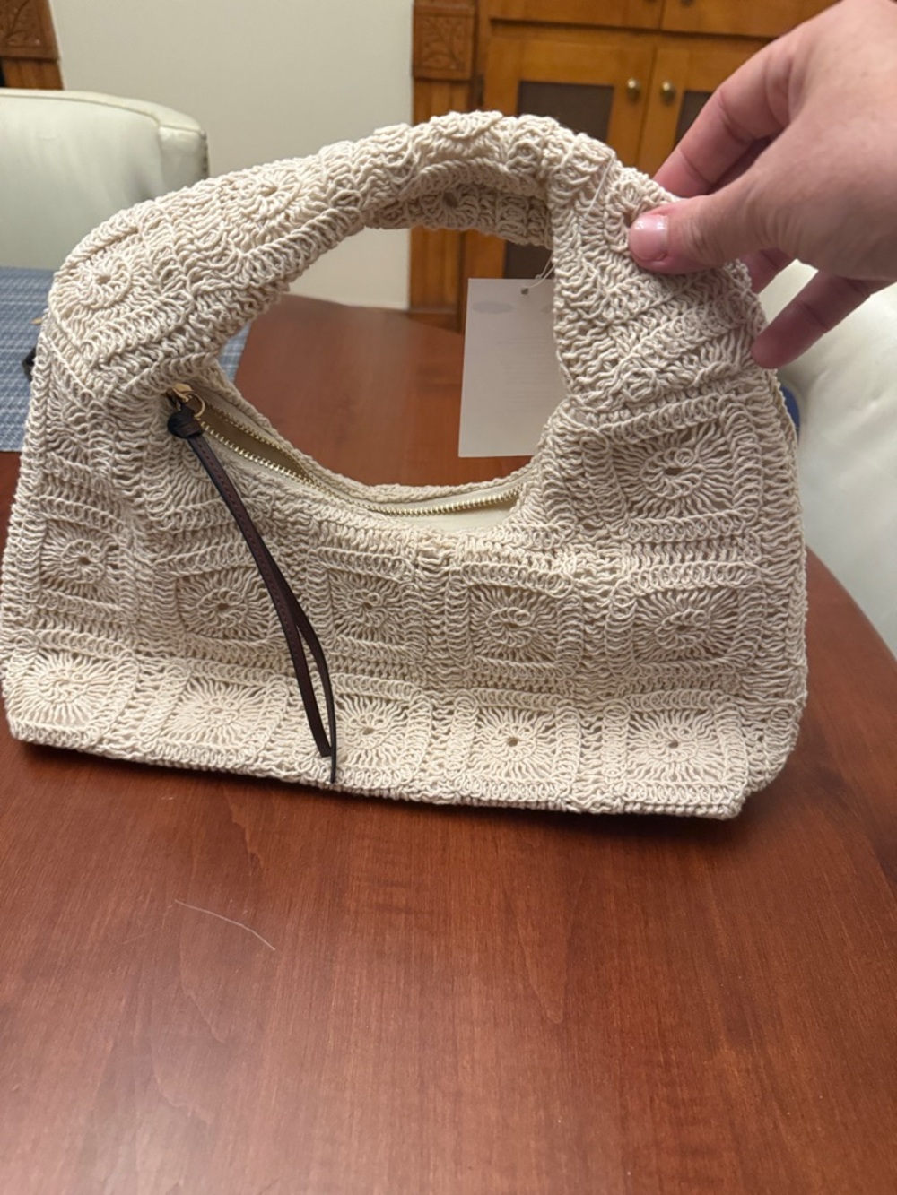Handcrafted Crochet Cream Bag